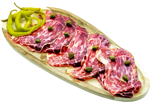 Jamón de Wagyu con guindillas y alcaparras