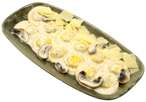 Lunette trufa con salsa de setas